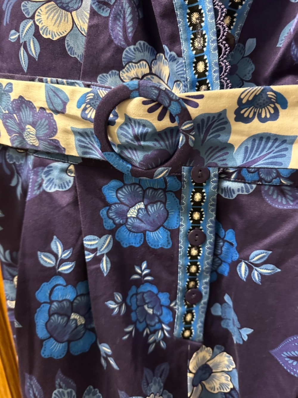 Adrianna Papell Navy Blue Floral Short Sleeve Romper - Picture 4 of 8
